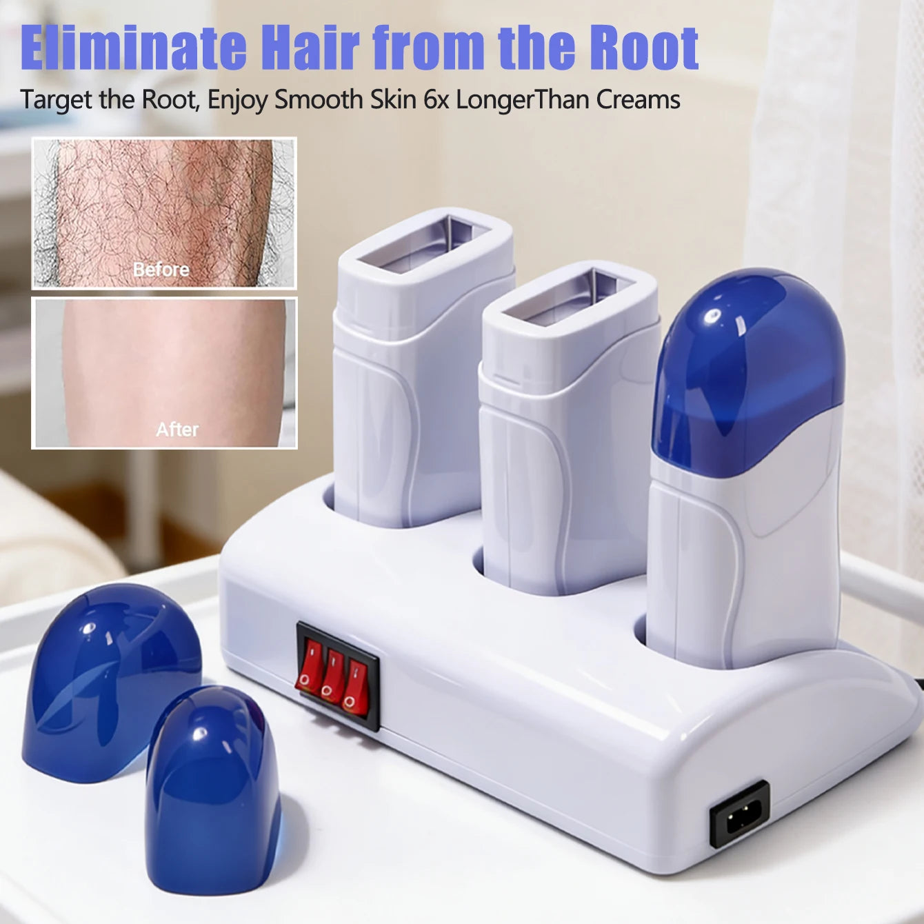 Roll on Wax Machine Wax Therapy Machine Waxing Warmer Hair Removal Hot Melt Hard Wax Warmer Heaters Suitable for Family Friendly