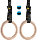 Wooden Gym Rings, 9Ft Numbered Double-Layer Quick Adjust Straps | Sturdy Wooden Gymnastic Rings Build Upper Body and Core Strength for Daily Bodyweight Fitness and Muscle Shaping Routines