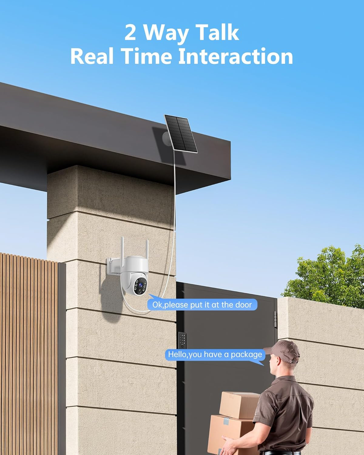 5G Solar Security Cameras Wireless Outdoor, 2K Cameras for Home Security Outdoor, Security Cameras Wireless Outdoor with Color Night Vision, 2-Way Talk, PTZ Human Detection, 2 Packs