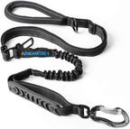 Multifunctional Tactical Dog Leash Heavy Duty,4-6 FT Strong Bungee Leash with Car Seatbelt, Shock Absorbing Dog Lead for Large, Medium Dogs
