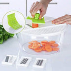 Salad Spinner with 7 in 1 Multifunction Kitchen Gadget 4L Large Capacity Vegetable Grater Slicer Set