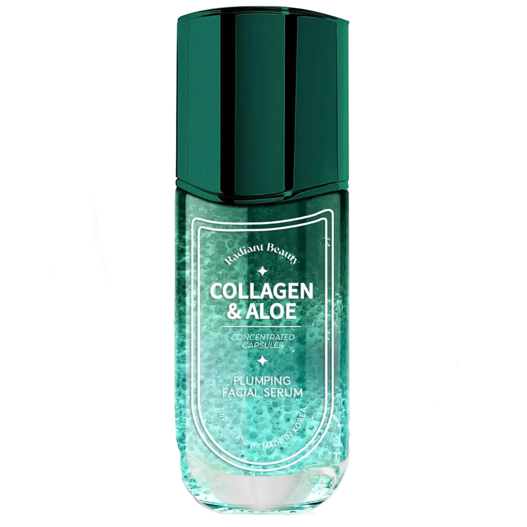 Collagen & Aloe Facial Serum - Anti-Aging, Plumping, Hydrating - Reduces Fine Lines & Wrinkles, Combats Dark Spots - Dermatologist Tested, Korean Skin Care - 1.69 FL.OZ.