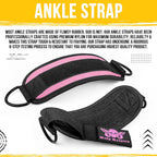 Gym Ankle Cuff Cable Attachment with Adjustable Strap, Durable Double D-Rings & Cushioned Design for Glute, Leg & Lower Body Exercises, Comfortable Workout Straps & Ankle Cuff