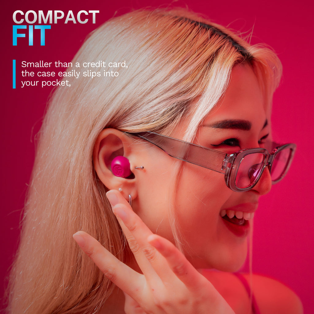 GO Pop ANC Bluetooth Earbuds, Charging Case, Fuchsia