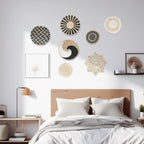 4 Pieces Black Abstract Metal Wall Art, Modern Minimalist Matte Wall Decor, 3D Textured Wall Sculptures, Black and White Wall Art for Living Room Bedroom Bathroom Study Office (15.7 X 10.6Inch) (Boho)