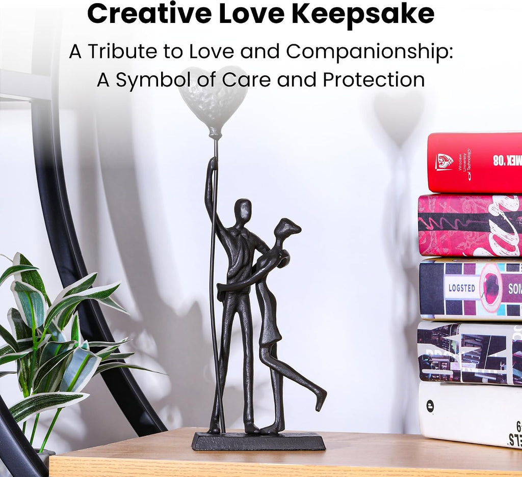 Handcrafted Iron Couple Sculpture - Metal Sculpture Art Modern Home Decor Bronze Love Statues and Sculptures Romantic Figurines Metal Statues for Home Decor