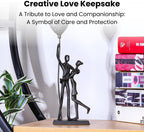 Handcrafted Iron Couple Sculpture - Metal Sculpture Art Modern Home Decor Bronze Love Statues and Sculptures Romantic Figurines Metal Statues for Home Decor