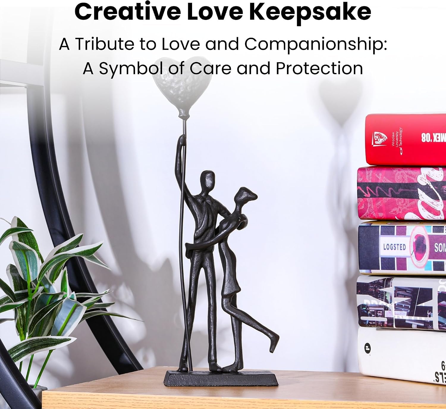 Handcrafted Iron Couple Sculpture - Metal Sculpture Art Modern Home Decor Bronze Love Statues and Sculptures Romantic Figurines Metal Statues for Home Decor