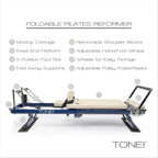 Foldable Pilates Reformer – Portable Pilates Machine with Adjustable Resistance Bands, Smooth Glide Carriage & Full-Body At-Home Pilates Workout Equipment