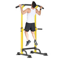 Height Adjustable Power Tower Dip Stands Pull up Bar Strength Training for Home Gym Yellow