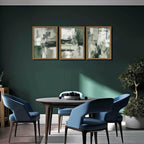 Sage Green Abstract Wall Art Set of 3, Modern Abstract Canvas Wall Decor Paintings, Green Neutral Minimalist Posters Prints Pictures for Living Room Bedroom Office Home Decor 16X24 Inch Wood Framed