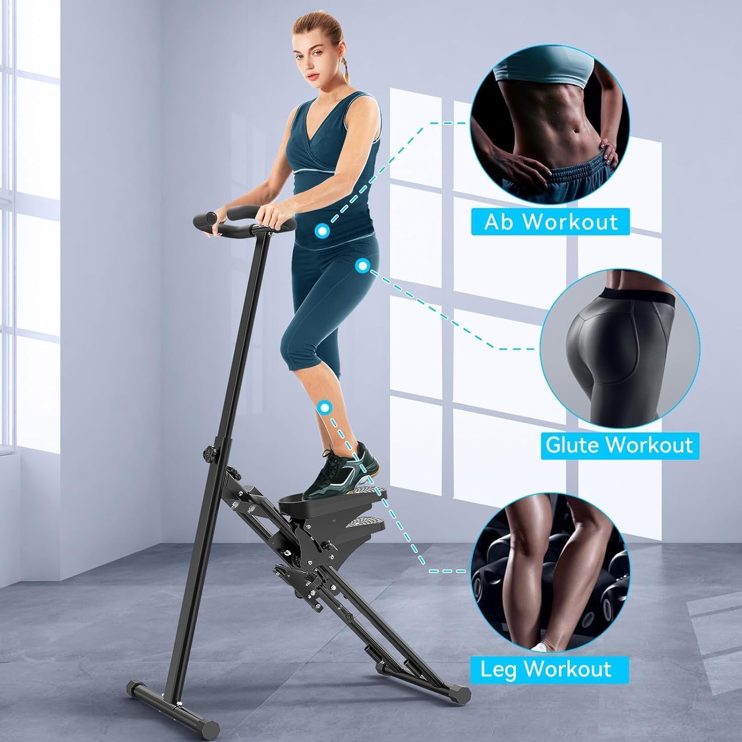 Stair Stepper for Home,Stair Climber Foldable,Large Pedal Vertical Climber Machine for Full-Body Workout,Steppers for Exercise at Home with 110KG Loading Capacity