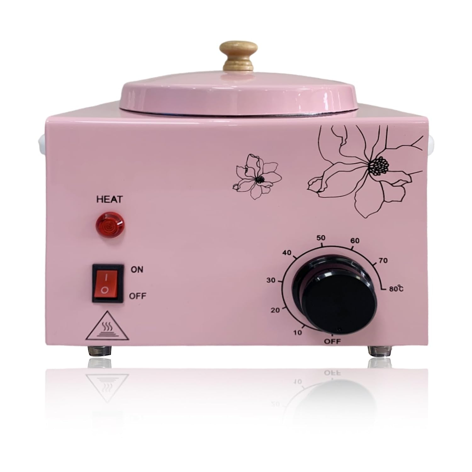 Portable Single Pot Wax Warmer for Painless Hair Removal, Fast Temperature Adjustable Wax Heater with Large Wax Pot for Facial Skin Body SPA Salon Equipment Beauty Salon (Pink-Single Pots)