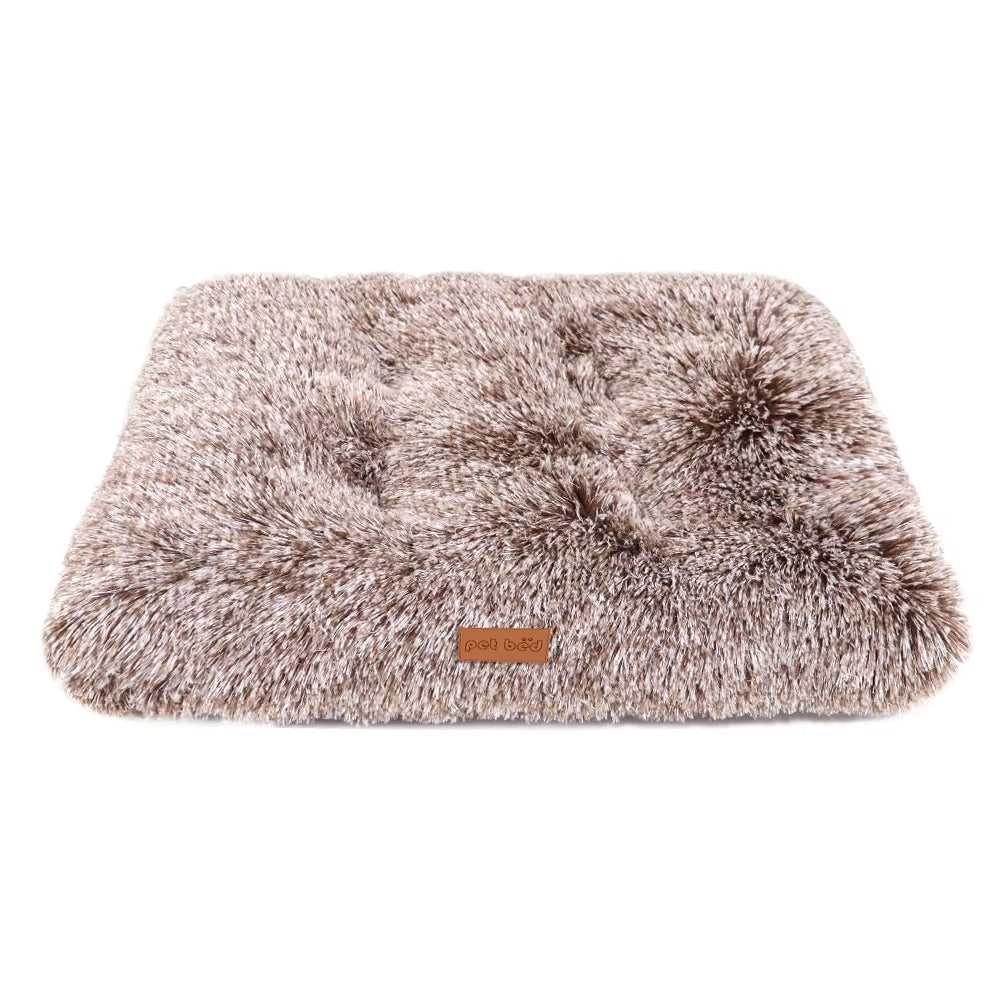 Dog Bed Pet Mat Pet Bed Washable Plush Pet Crate Bed for Dog Anti-Slip Pet Mat Bed for Cat Fluffy Comfy Pet Sleeping Mat