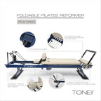 Foldable Pilates Reformer – Portable Pilates Machine with Adjustable Resistance Bands, Smooth Glide Carriage & Full-Body At-Home Pilates Workout Equipment
