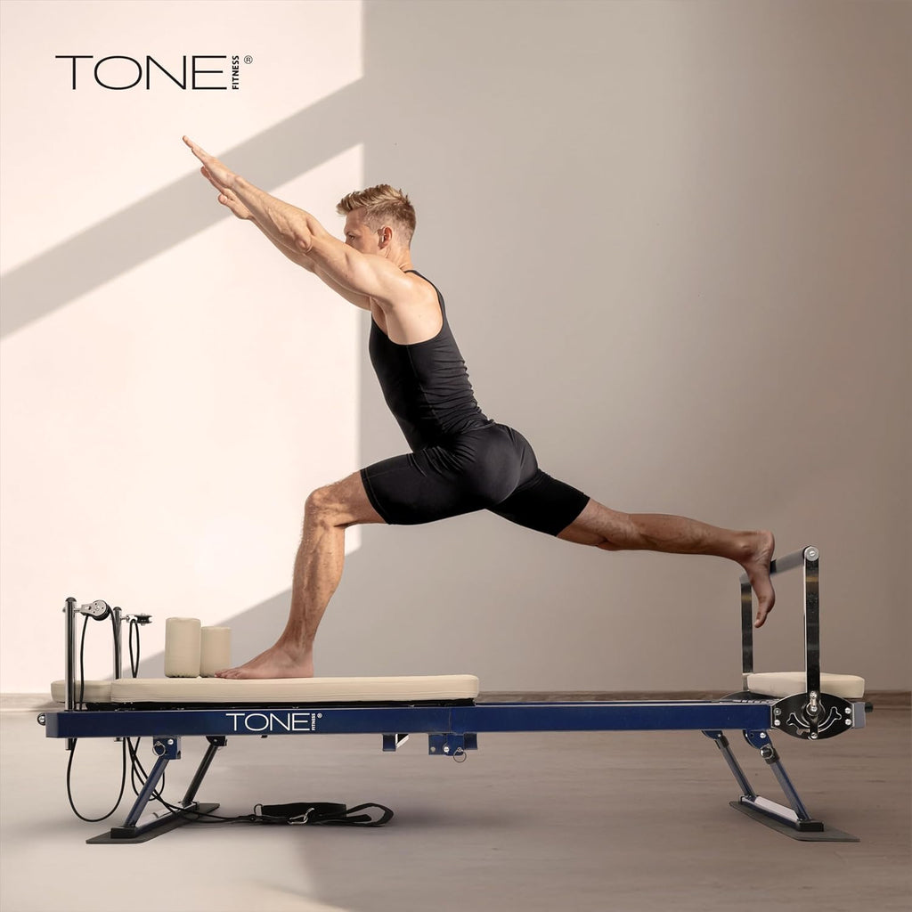 Foldable Pilates Reformer – Portable Pilates Machine with Adjustable Resistance Bands, Smooth Glide Carriage & Full-Body At-Home Pilates Workout Equipment