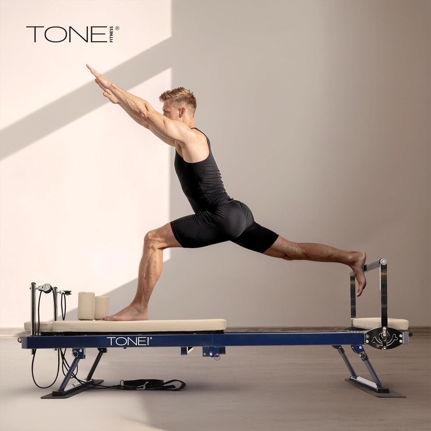 Foldable Pilates Reformer – Portable Pilates Machine with Adjustable Resistance Bands, Smooth Glide Carriage & Full-Body At-Home Pilates Workout Equipment