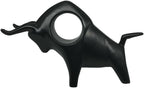 Home Decor Black Bull Statue Ceramic Figures Showpieces for Home Decor - (Black)