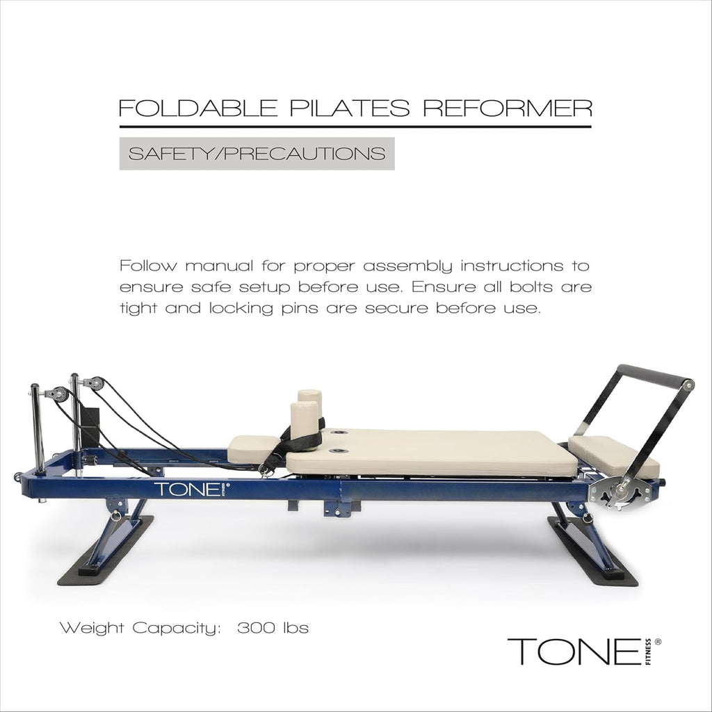 Foldable Pilates Reformer – Portable Pilates Machine with Adjustable Resistance Bands, Smooth Glide Carriage & Full-Body At-Home Pilates Workout Equipment