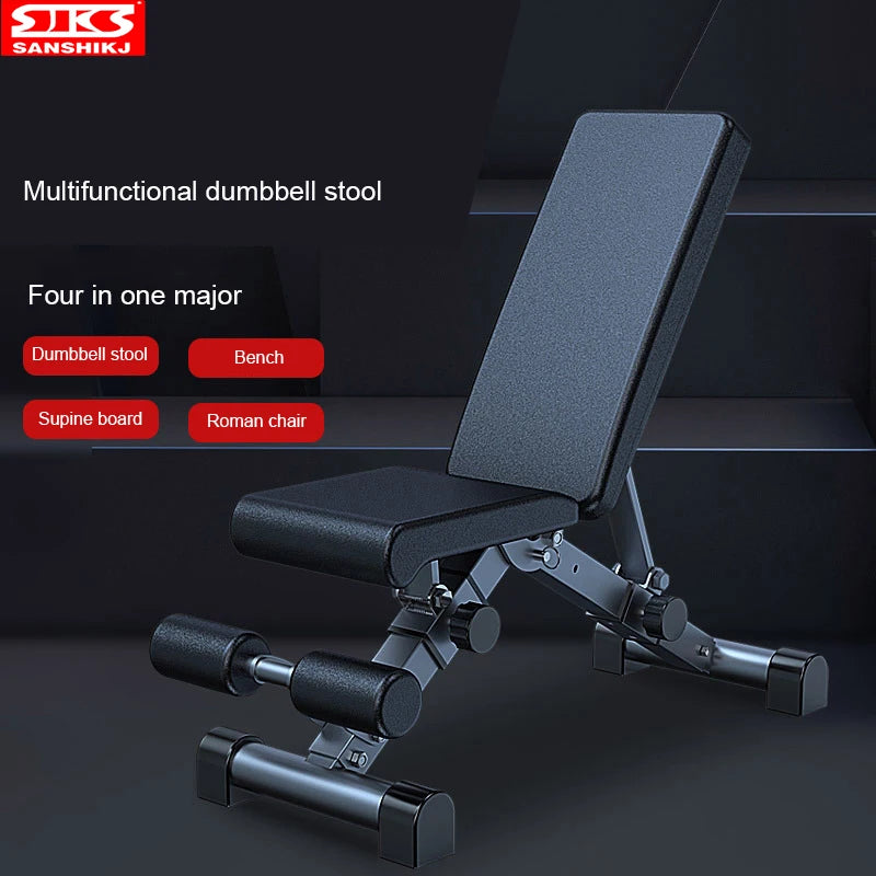 Professional Multi-Functional Folding Roman Chair, Dumbbell Stool, Weightlifting Fitness Bench, Home Fitness