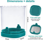 Fruit Slicer Cup - Stainless Steel Strawberry Slicer with Push Plate, Detachable Egg Banana Grape Cutter, Dishwasher Safe Multifunctional Kitchen Gadget for Fruit Salad Cake (Dark Teal)