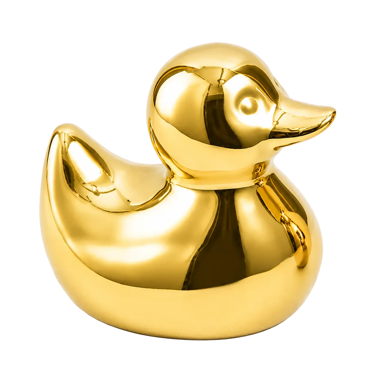Golden Ceramic Duck Figurine