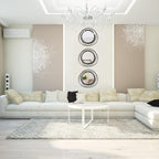3 Set round Mirrors for Wall Decor Living Room Bedroom Bathroom Dining Room Metal Circle Mirror Set Boho Decorative Sunburst Wall Art Accent Entryway - Black 11 In