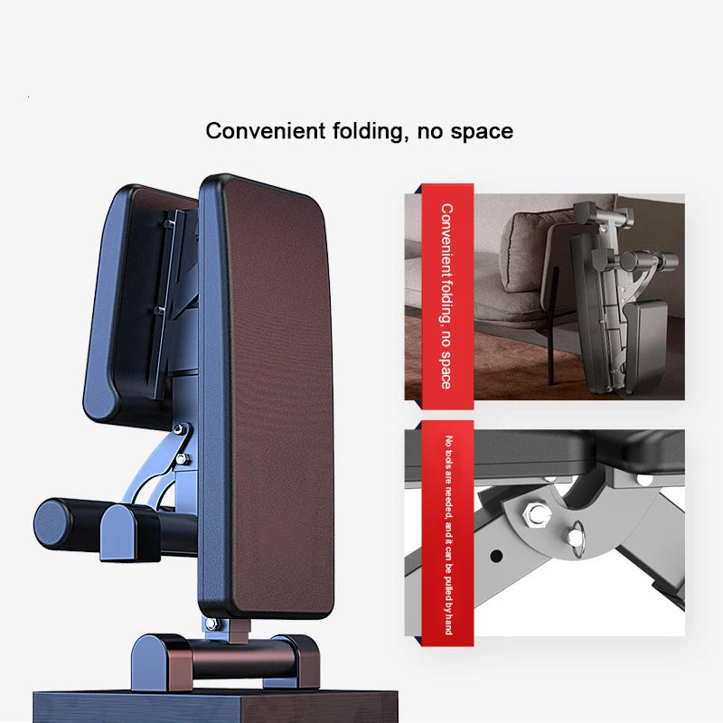 Professional Multi-Functional Folding Roman Chair, Dumbbell Stool, Weightlifting Fitness Bench, Home Fitness