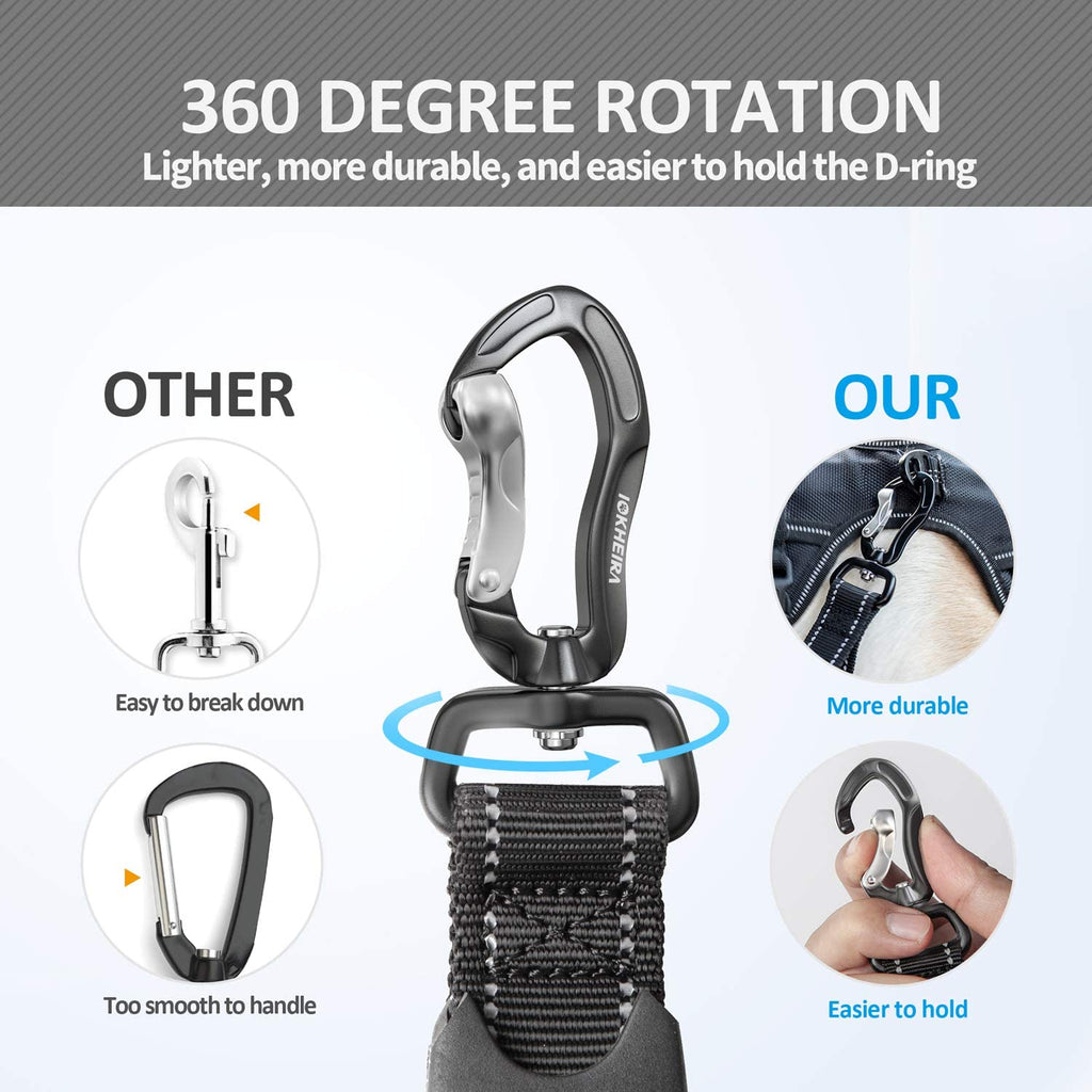 Multifunctional Tactical Dog Leash Heavy Duty,4-6 FT Strong Bungee Leash with Car Seatbelt, Shock Absorbing Dog Lead for Large, Medium Dogs