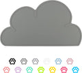 Pet Food Mats–Dog Cat Feeding Mat Top Grade Cloud Silicone Pad Anti-Slip Waterproof Anti-Slip Bowl Placemat (Dark Gray)