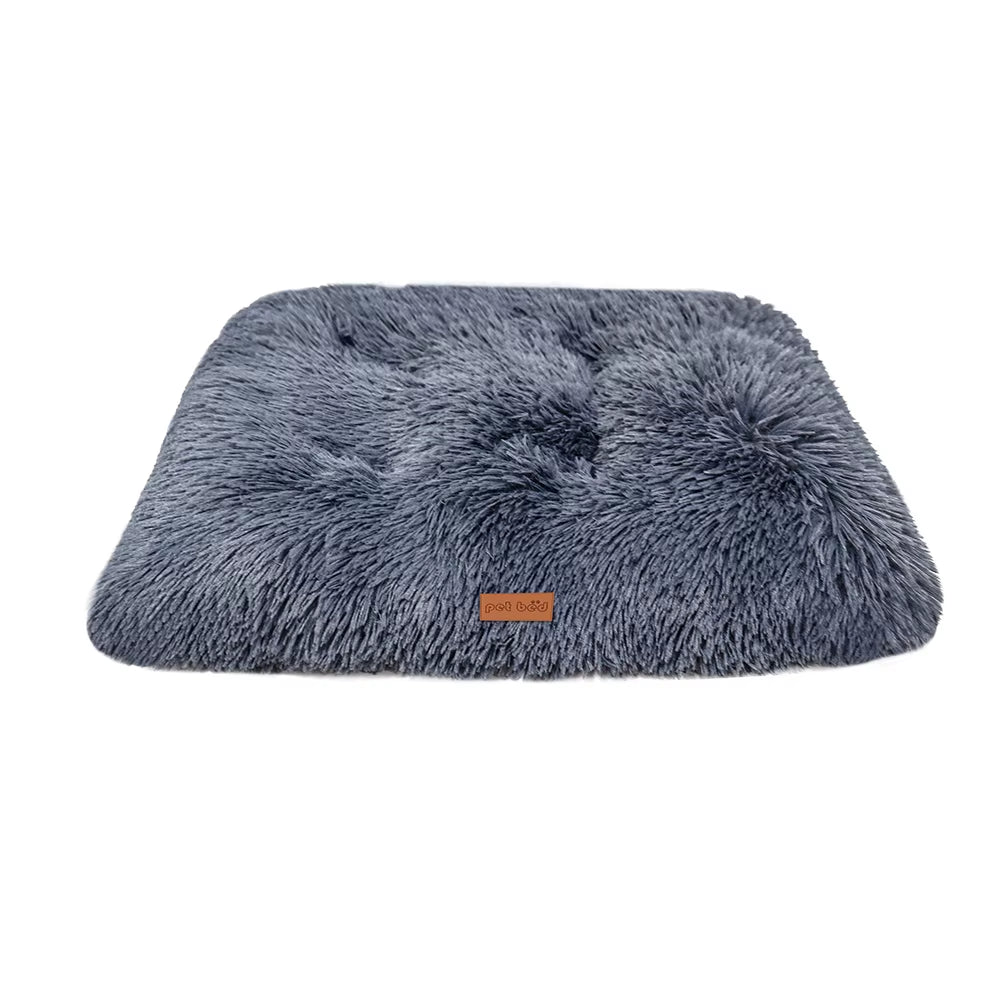 Dog Bed Pet Mat Pet Bed Washable Plush Pet Crate Bed for Dog Anti-Slip Pet Mat Bed for Cat Fluffy Comfy Pet Sleeping Mat