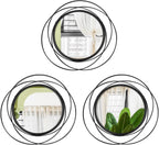 3 Set round Mirrors for Wall Decor Living Room Bedroom Bathroom Dining Room Metal Circle Mirror Set Boho Decorative Sunburst Wall Art Accent Entryway - Black 11 In