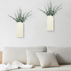 Handmade Wooden Wall Vases Set of 2 for Plants | Boho Rustic Farmhouse Decor for Indoor Artificial Plants and Flowers. Perfect for Living Room, Bedroom, Bathroom, or Patio