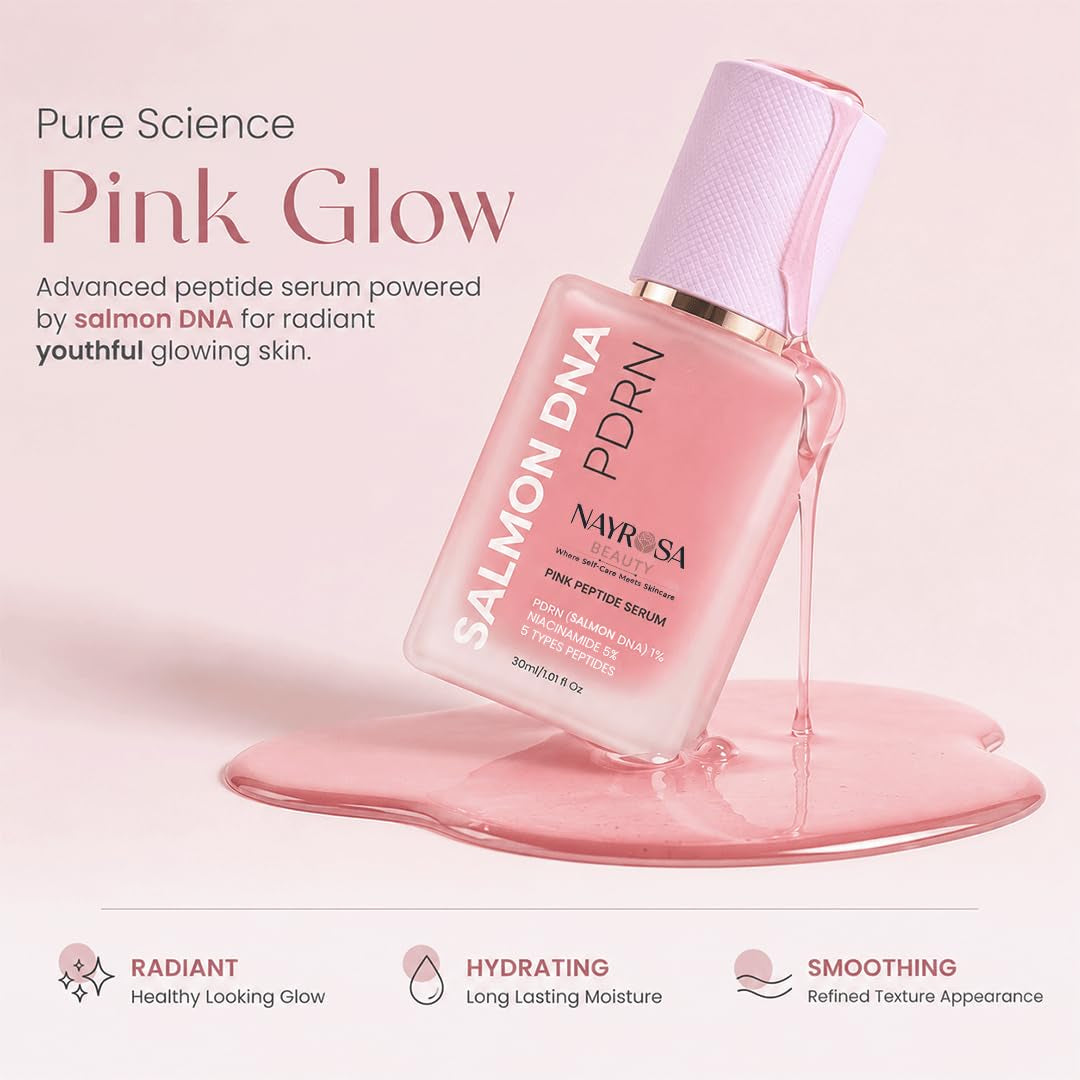 PDRN Pink Peptide Salmon DNA Serum Pink Glow, 5% Niacinamide-1Fl Oz | PDRN Serum with Niacinamide & Peptides for Rejuvenation, Hydration, Skin Barrier Support, Smoothing, Uneven Tone, Korean Care