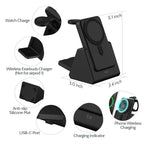 Wireless Charging Station 3 in 1 Portable 5000Mah Power Bank Magsafe for Iphone Apple Watch