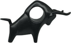 Home Decor Black Bull Statue Ceramic Figures Showpieces for Home Decor - (Black)