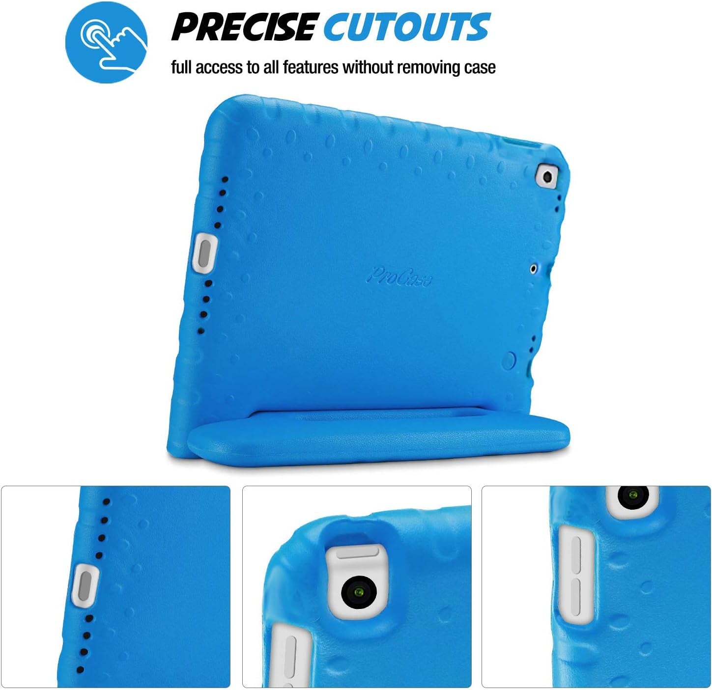 Kids Case for Ipad 9Th Generation/Ipad 8/Ipad 7, Ipad 10.2 Case 2021 2020 2019/Ipad Air 10.5/Ipad Pro 10.5 Kids Case, Shockproof Lightweight Case with Convertible Handle -Blue | 2021