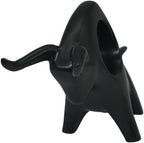 Home Decor Black Bull Statue Ceramic Figures Showpieces for Home Decor - (Black)