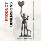 Handcrafted Iron Couple Sculpture - Metal Sculpture Art Modern Home Decor Bronze Love Statues and Sculptures Romantic Figurines Metal Statues for Home Decor