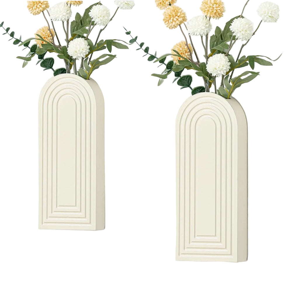 Handmade Wooden Wall Vases Set of 2 for Plants | Boho Rustic Farmhouse Decor for Indoor Artificial Plants and Flowers. Perfect for Living Room, Bedroom, Bathroom, or Patio