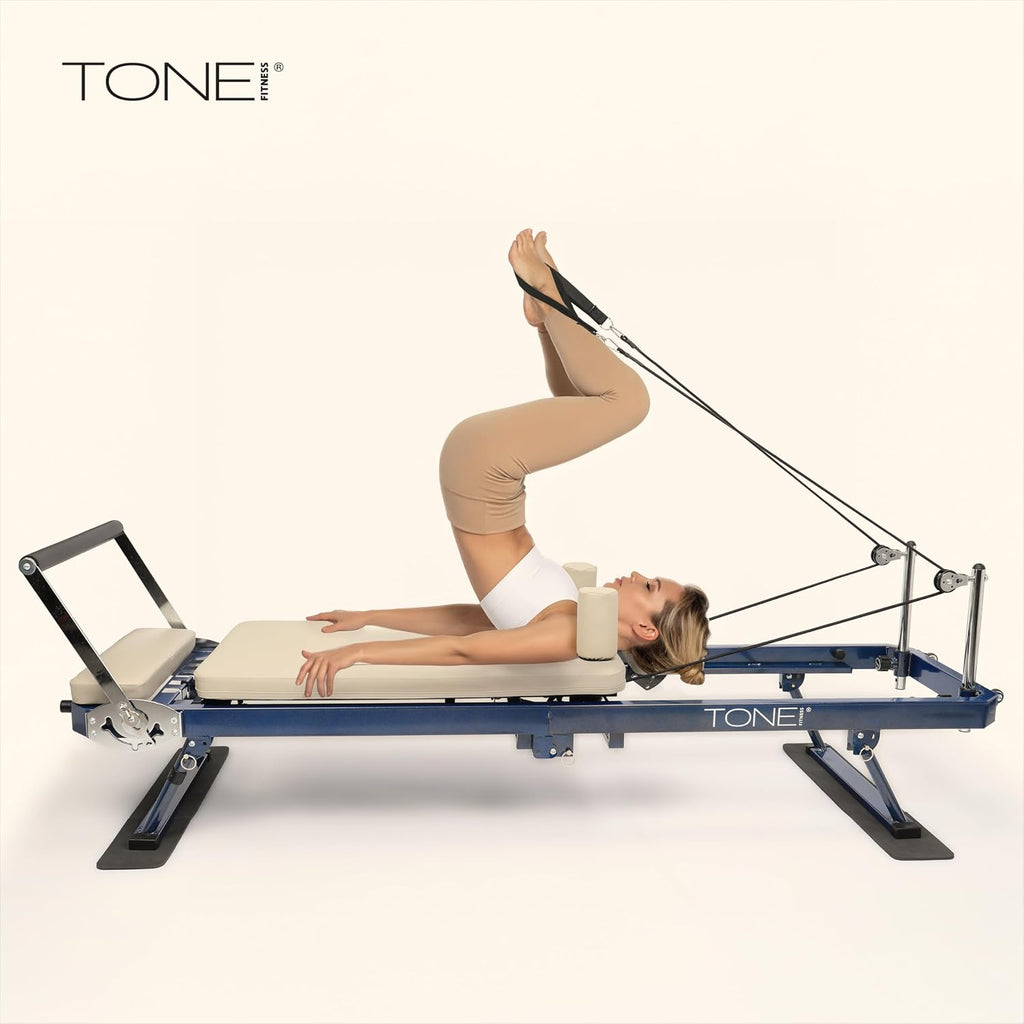 Foldable Pilates Reformer – Portable Pilates Machine with Adjustable Resistance Bands, Smooth Glide Carriage & Full-Body At-Home Pilates Workout Equipment