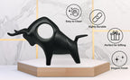 Home Decor Black Bull Statue Ceramic Figures Showpieces for Home Decor - (Black)
